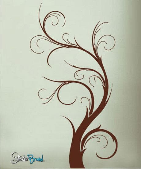 Vinyl Wall Decal Sticker Floral Swirl Plant #550