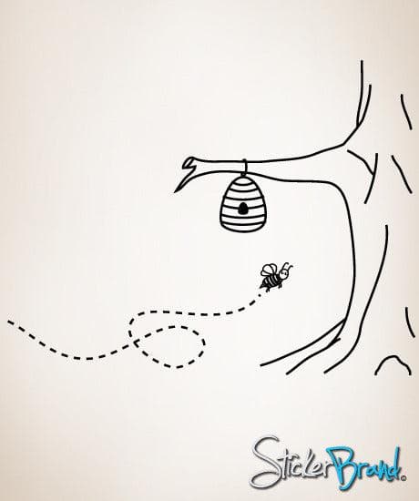Vinyl Wall Decal Bee Tree #AFord103