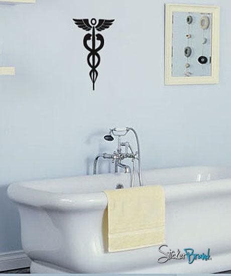 Vinyl Wall Decal Sticker Medical Caduceus Health #583