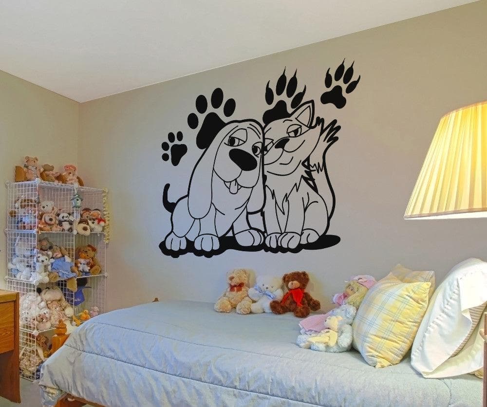 Vinyl Wall Decal Sticker Dog and Cat Best Friends #OS_AA606