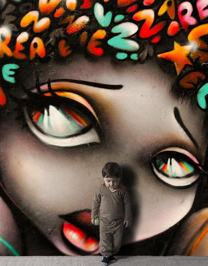Graffiti Art Wall Mural Decal Sticker of Girl #6007