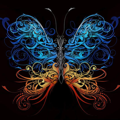 Large Swirl Butterfly Wall Graphic Mural #6024