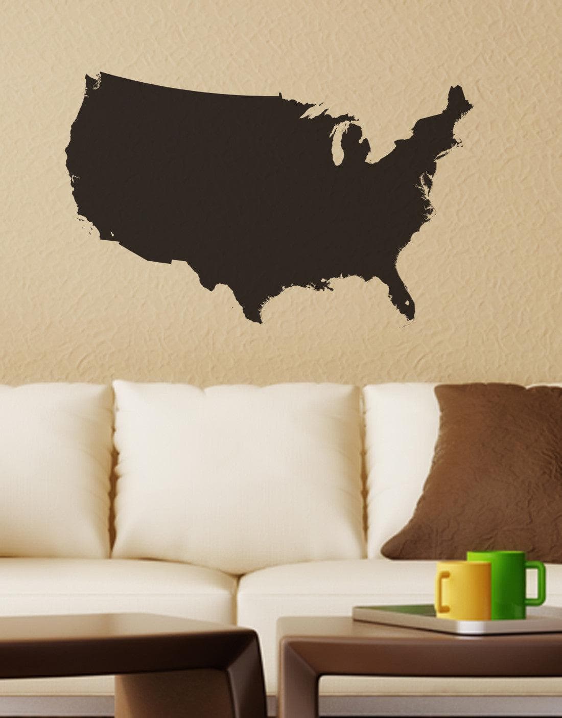United States of America USA Map Vinyl Wall Decal #6027