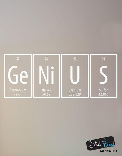 Genius Quote Periodic Table Vinyl Wall Decal Sticker #6058