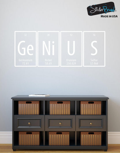 Genius Quote Periodic Table Vinyl Wall Decal Sticker #6058