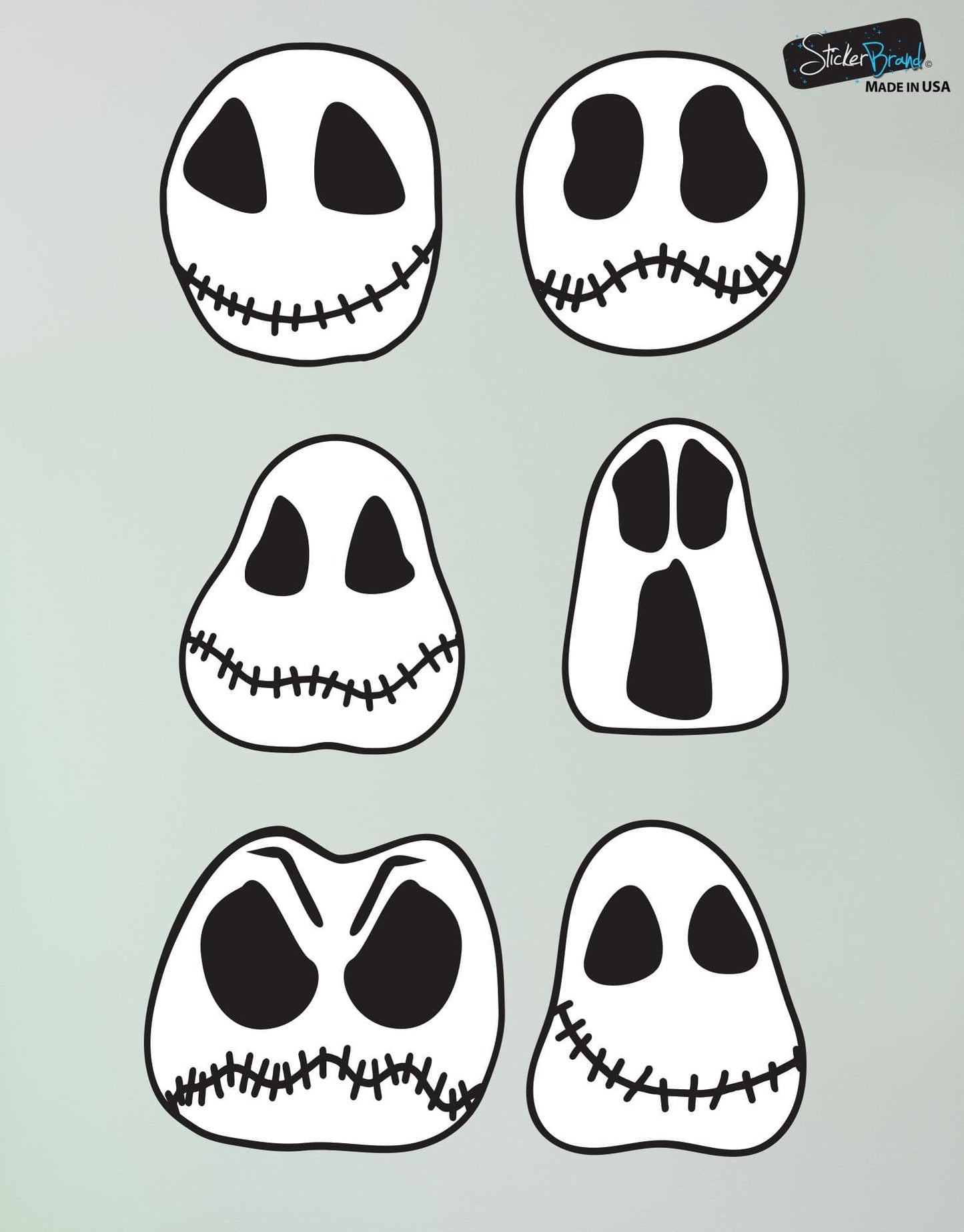 Halloween Ghost Skulls Wall Decal Sticker Decoration (Set of 6) #6099