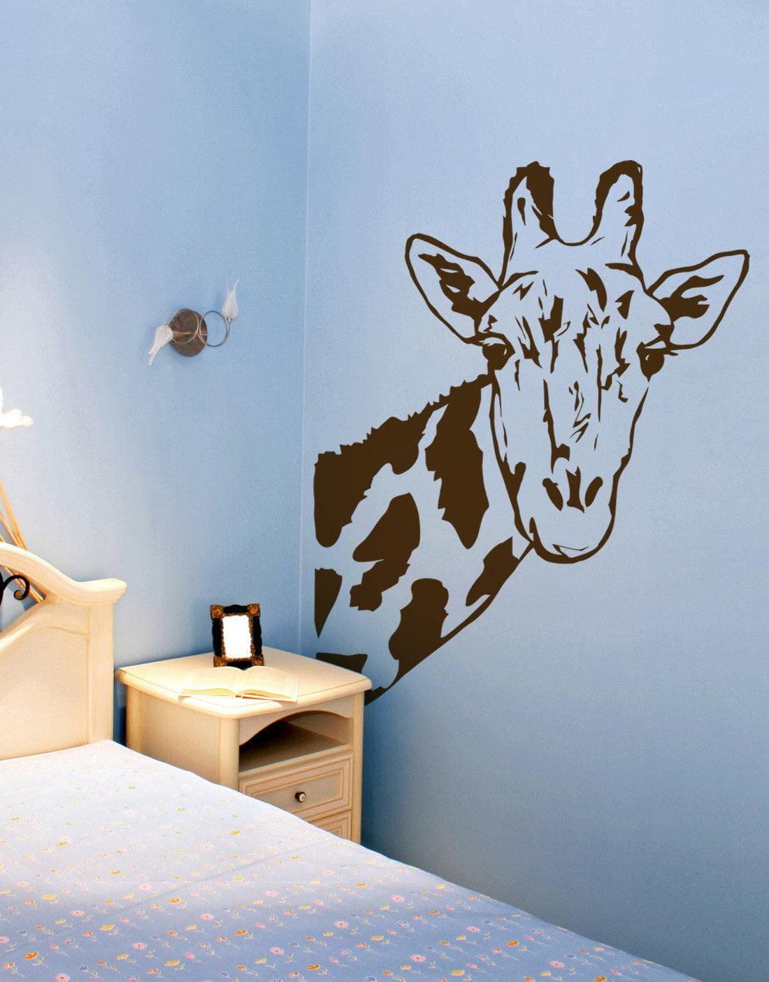 Giraffe Face Vinyl Wall Decal Sticker #6012