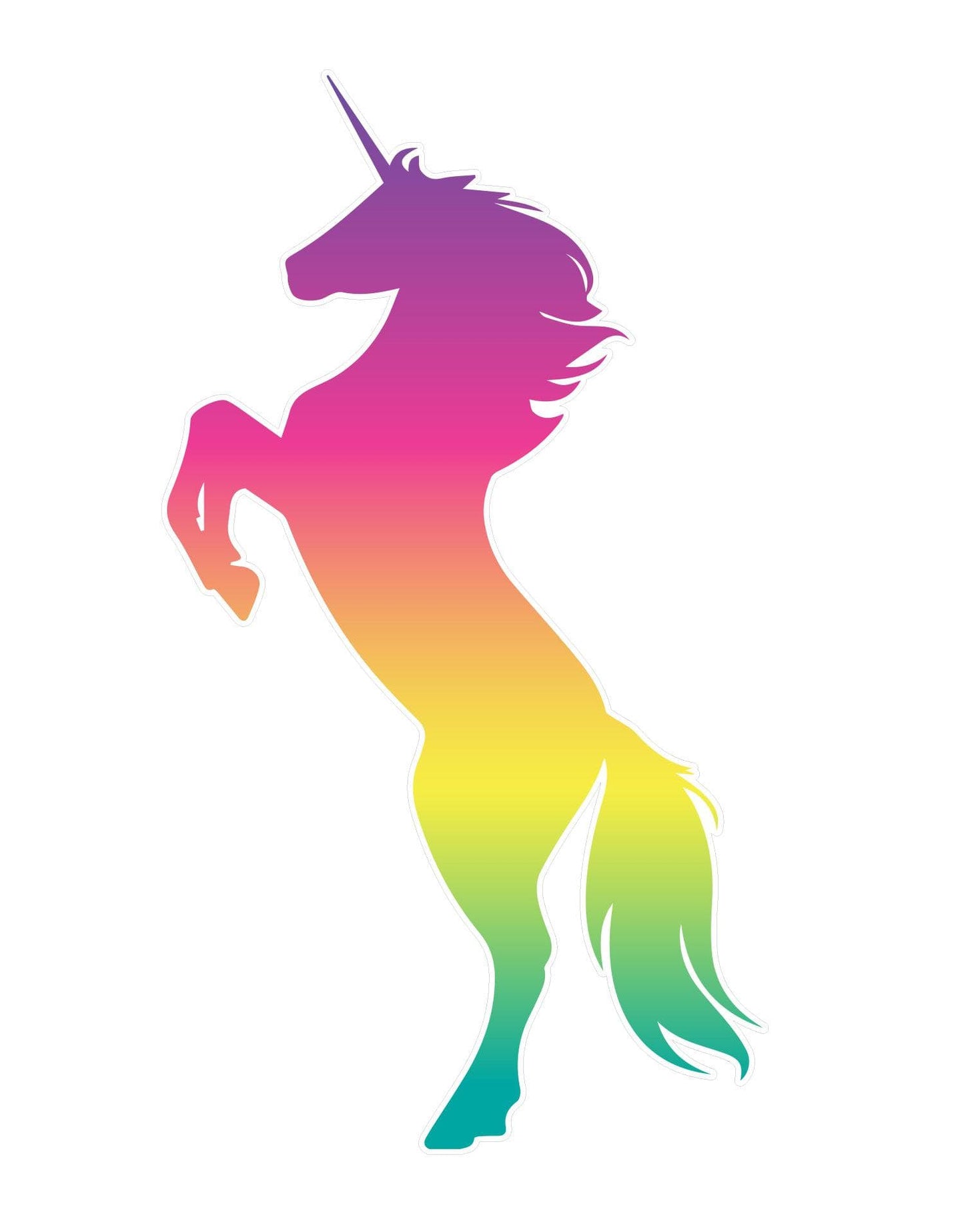 Rainbow Unicorn Wall Decal Sticker. Girl’s bedroom decor. Fantasy Silhouette Design. #6141