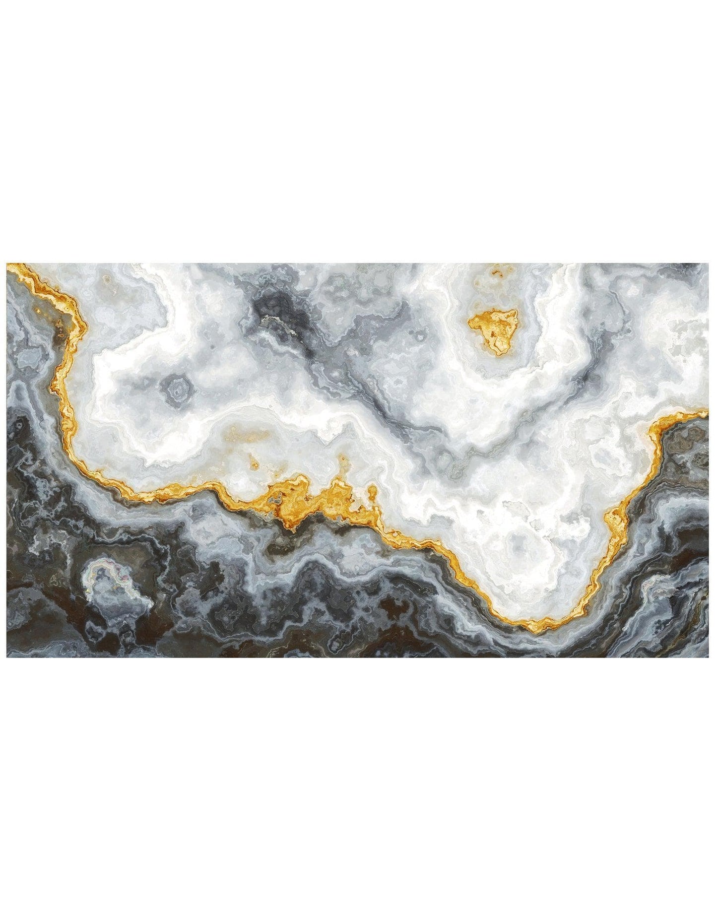 Gray and Gold Marble Stone Quartz Mural Wall Sticker #6190