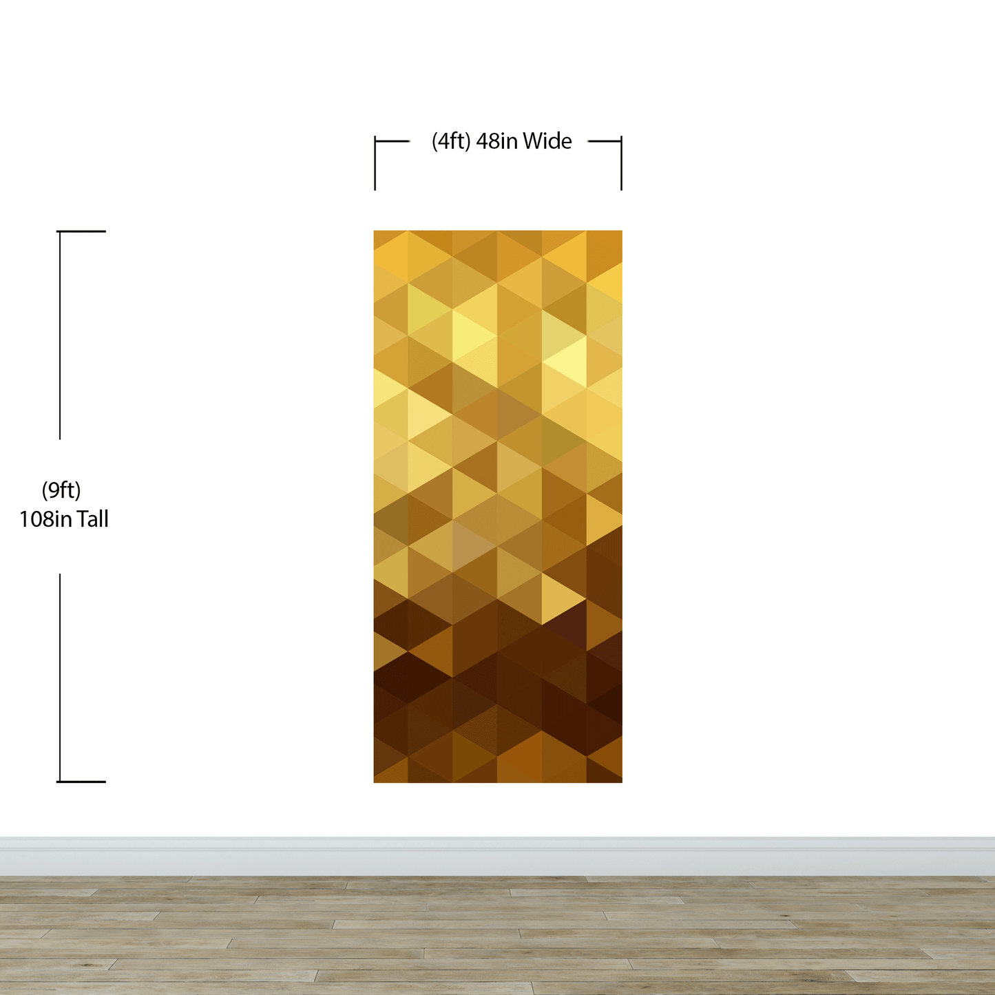 Gold Poly Triangle Geometric Elegant Peel and Stick Wallpaper | Removable Wall Mural #6209