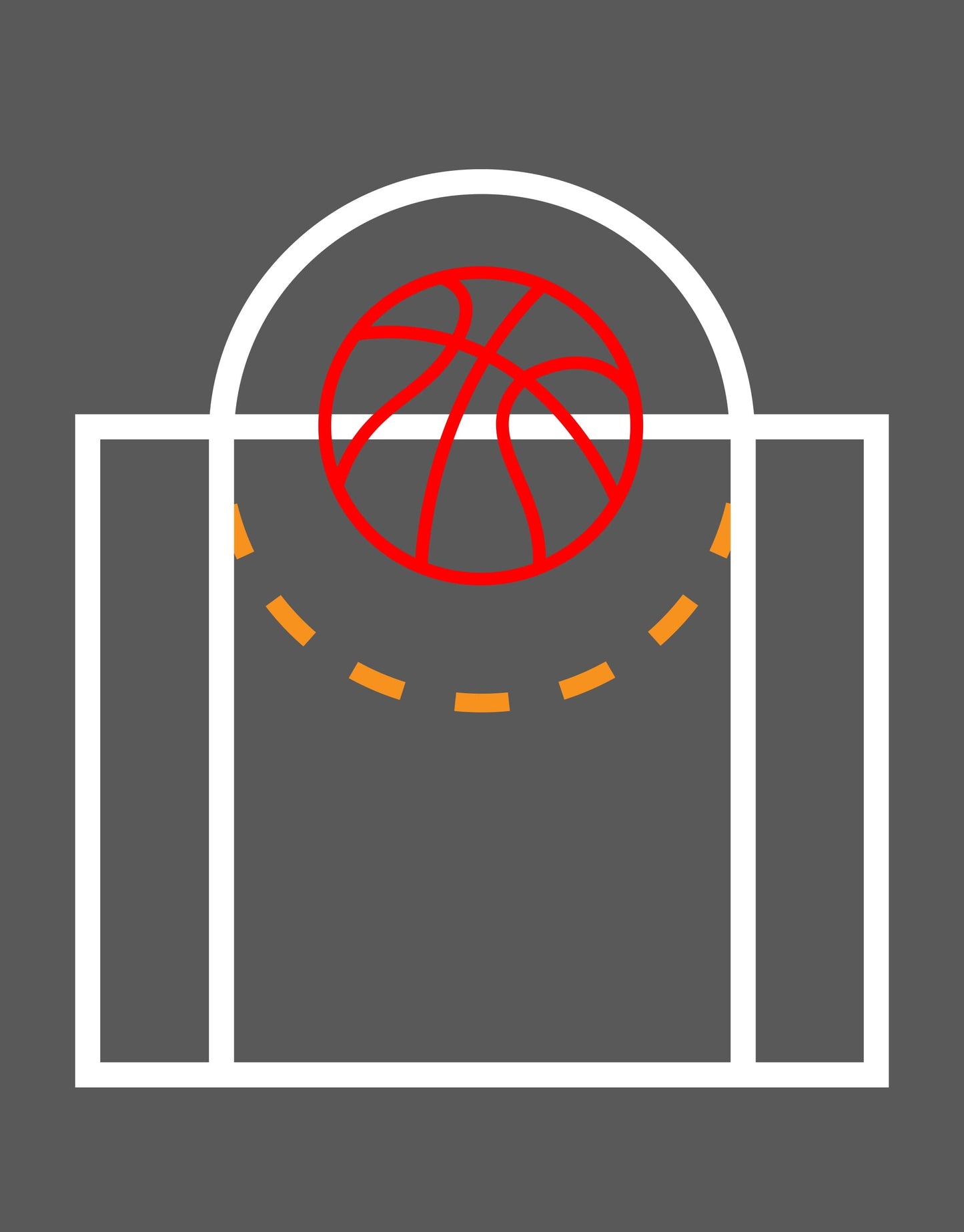Basketball Free Throw Line Wall Decal. #6240