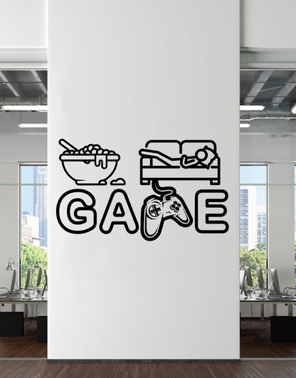 Eat, Sleep, Game Quote Gamer Wall Decal #6249