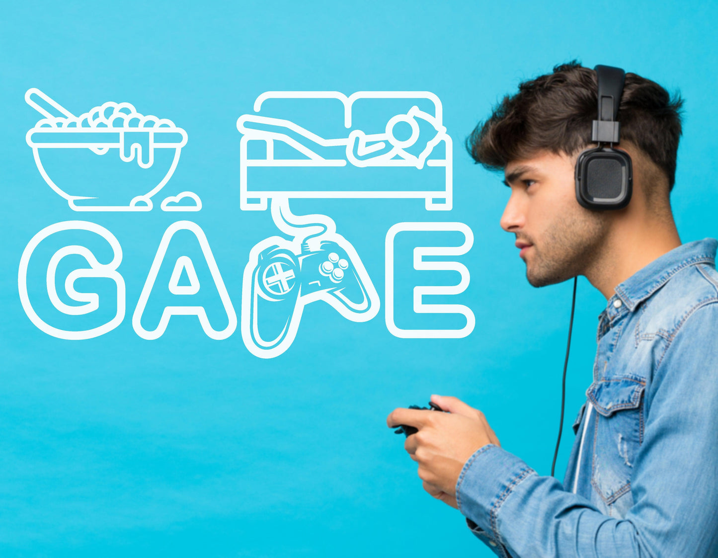 Eat, Sleep, Game Quote Gamer Wall Decal #6249