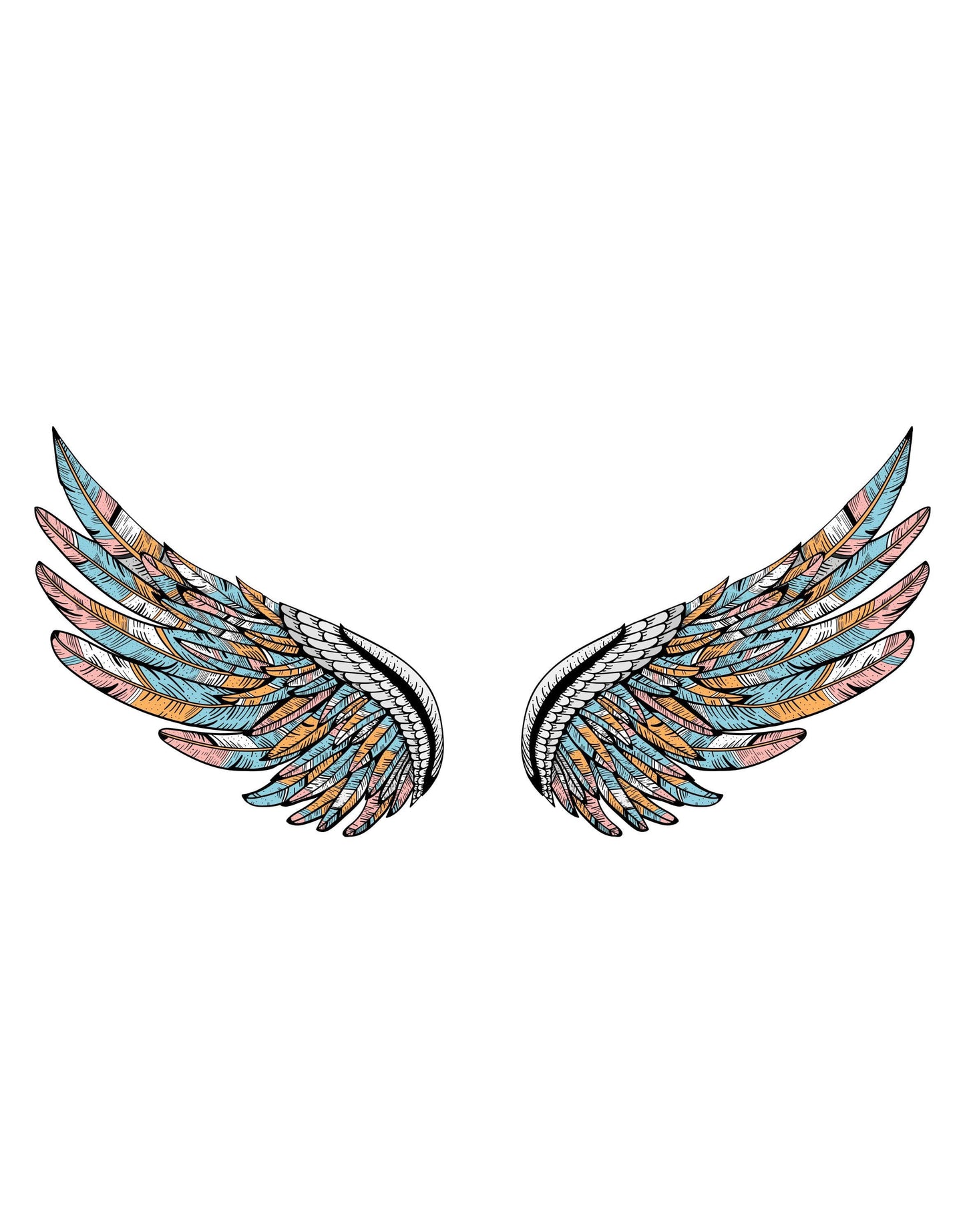 Angel Wings Graphic Wall Decal. Peel and Stick. #6256