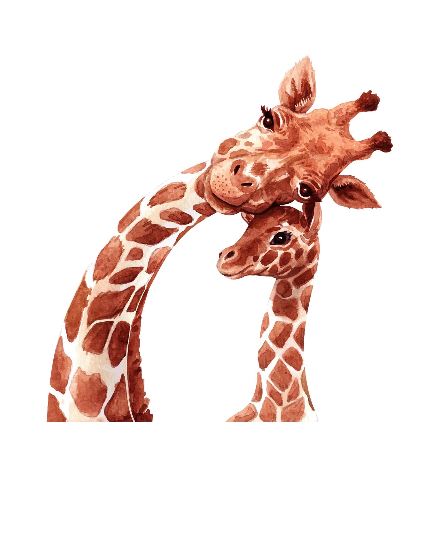 Mother and Baby Giraffe Graphic Wall Decal over Nursery.  #6262