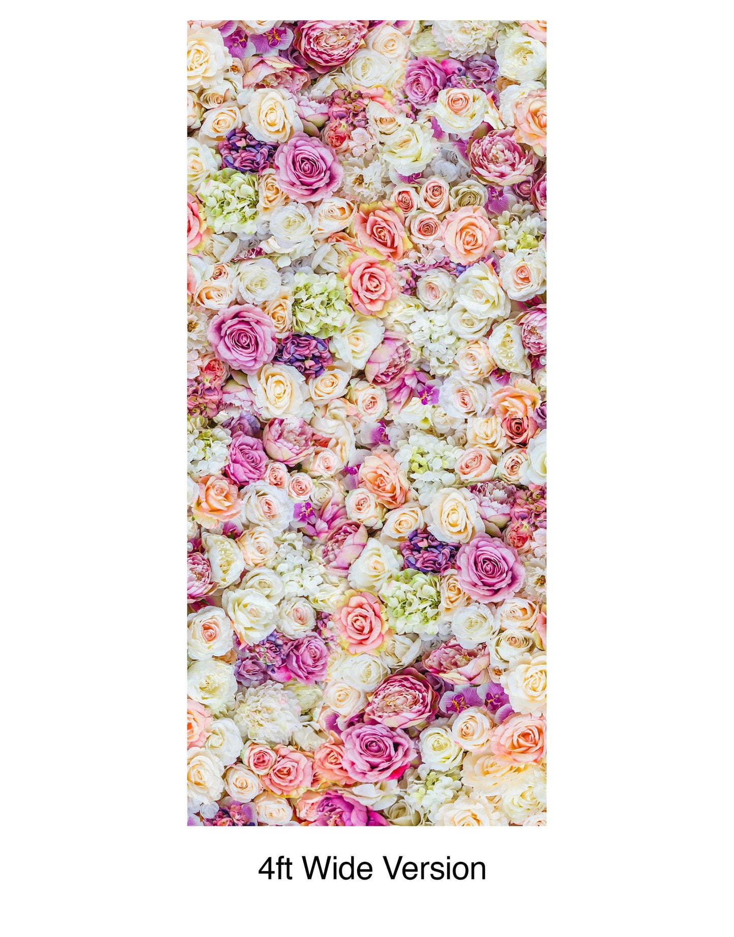 Peonies Flower Pattern Peel and Stick Wall Mural. Wedding Background. #6277