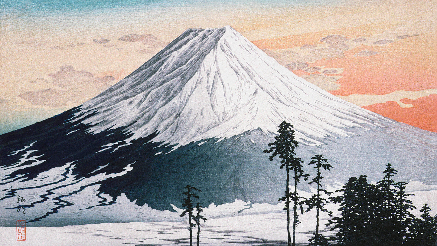 Mount Fuji - Katsuyama Neighborhood by Hiroaki Takahashi Artwork Wall Mural Print. #6311