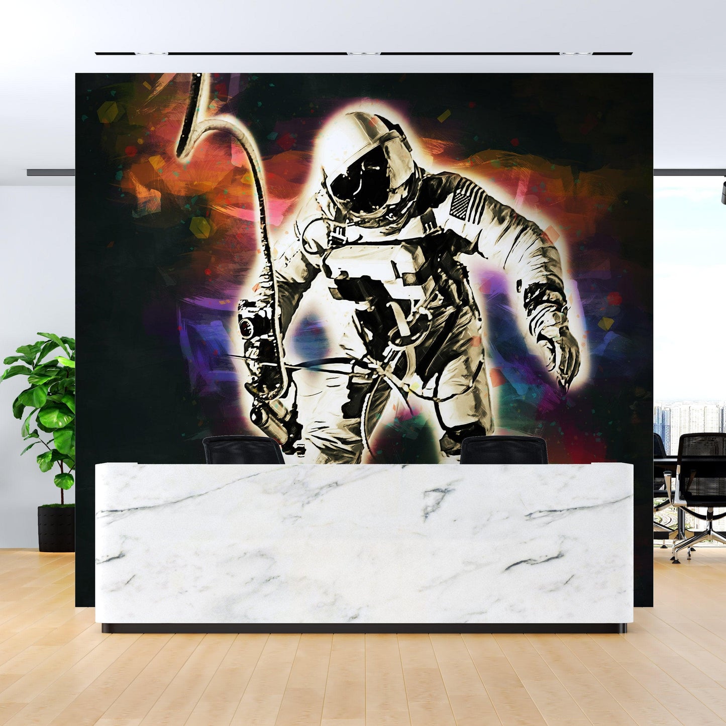 Astronaut Flowing in Space Wall Mural. NASA photo of Astronaut Edward H. White II in space. Peel and Stick Wallpaper. #6359