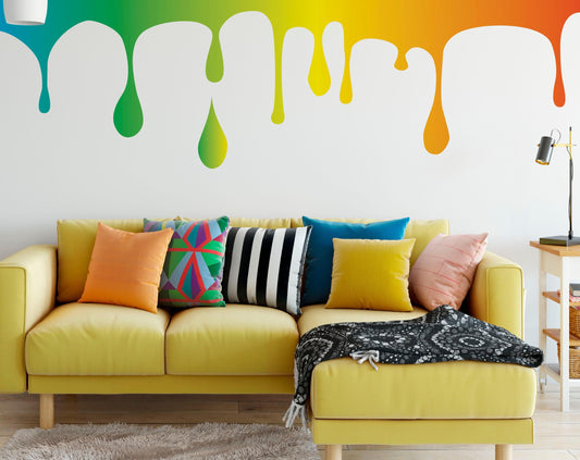 Rainbow Color Slime Dripping Wall Decal Graphic. Kid’s Room Home Decor. #6395