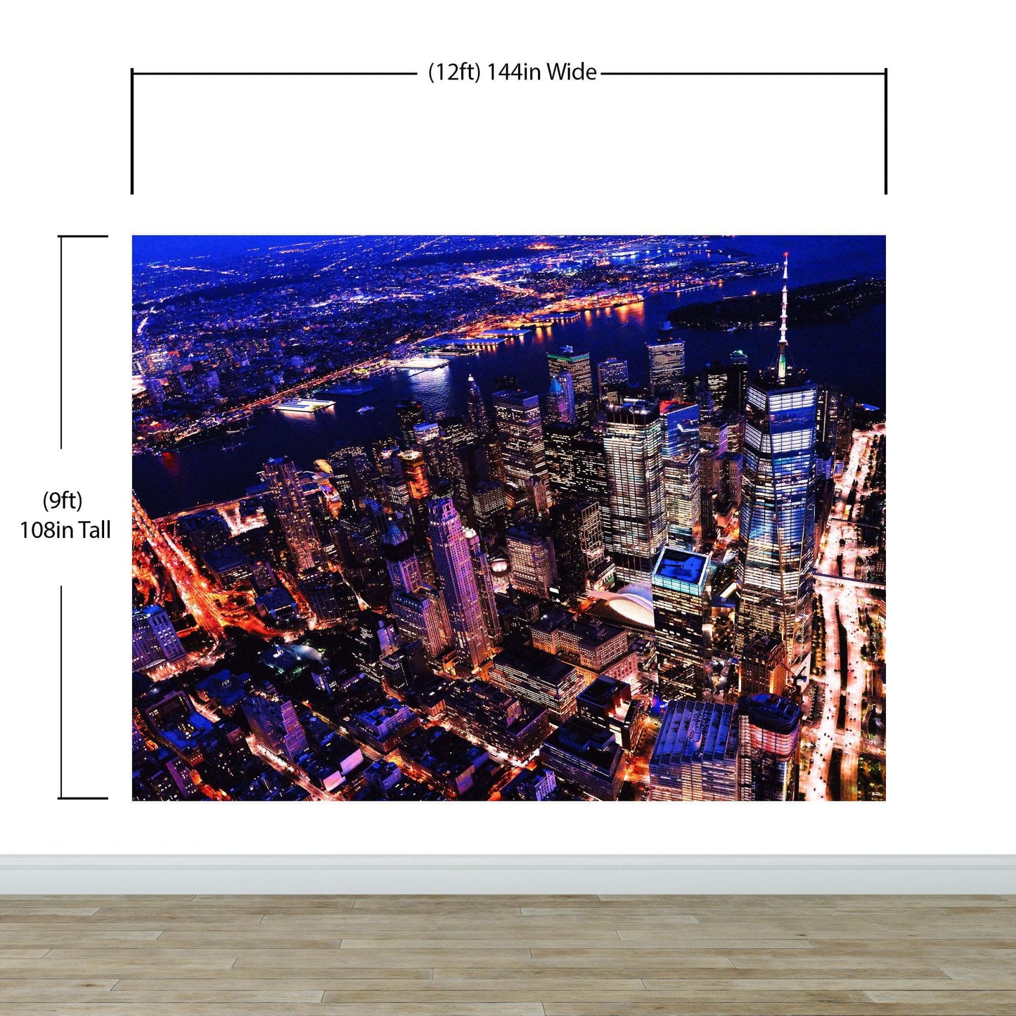 New York City Cyber Punk Synth Wave Wall Mural. 80’s Synth Wave Pop Style Bright Color Wallpaper. #6414