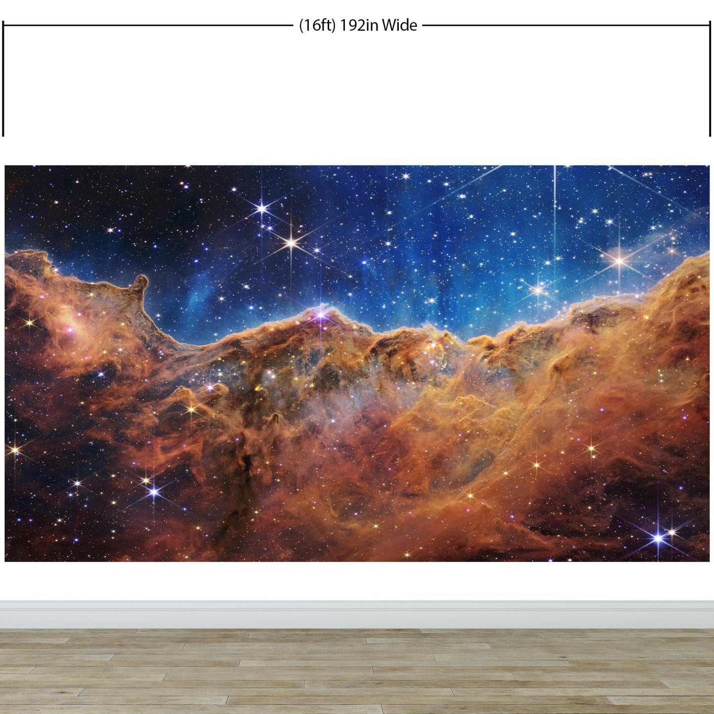 Cosmic Cliffs in the Carina Nebula Photo (NIRCam Image) from NASA, ESA, CSA, STScI. Galaxy Nebula Space Wall Mural | Peel and Stick Wallpaper. #6421
