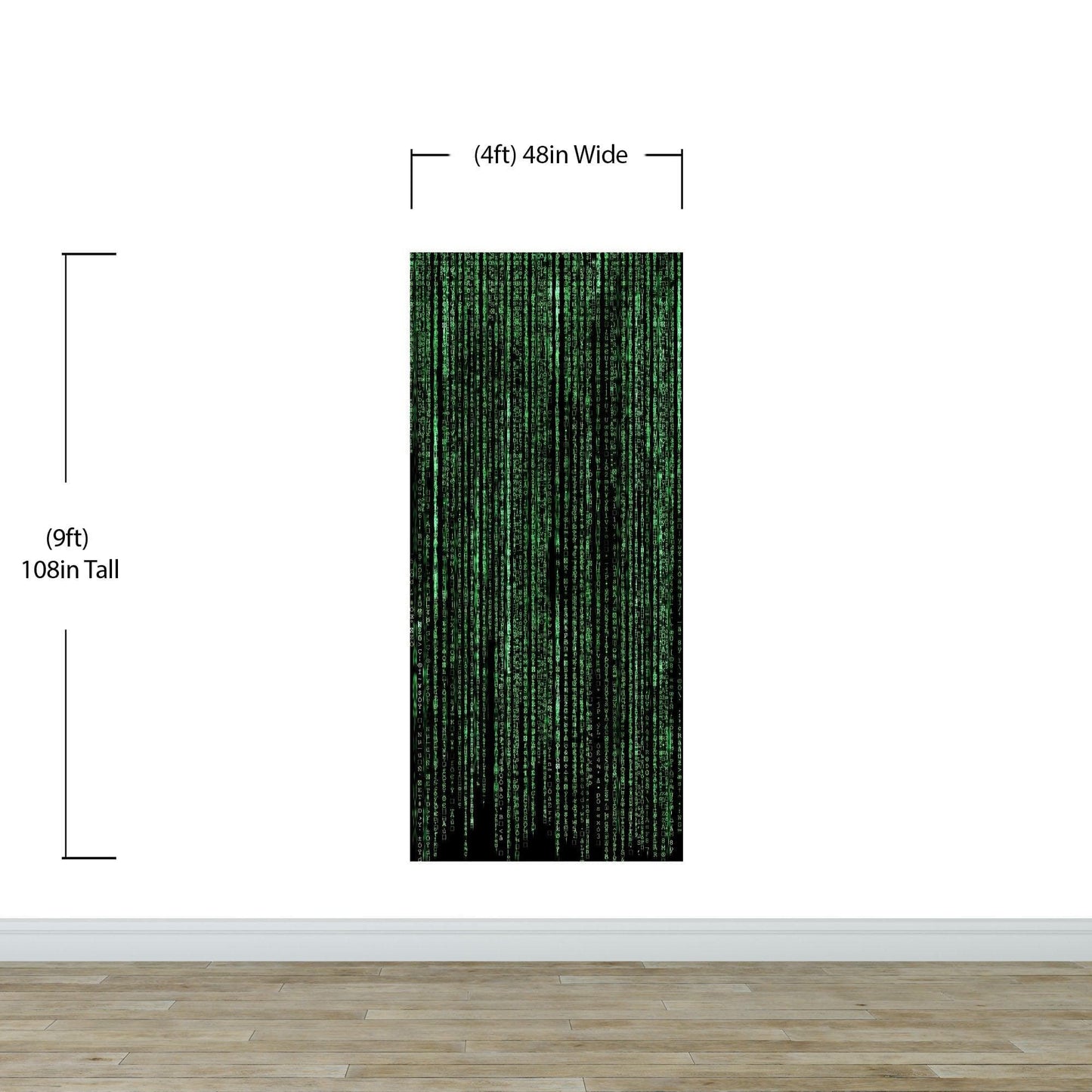 Computer Matrix Style Lines of Code Wall Mural. Science Fiction Decor. #6430