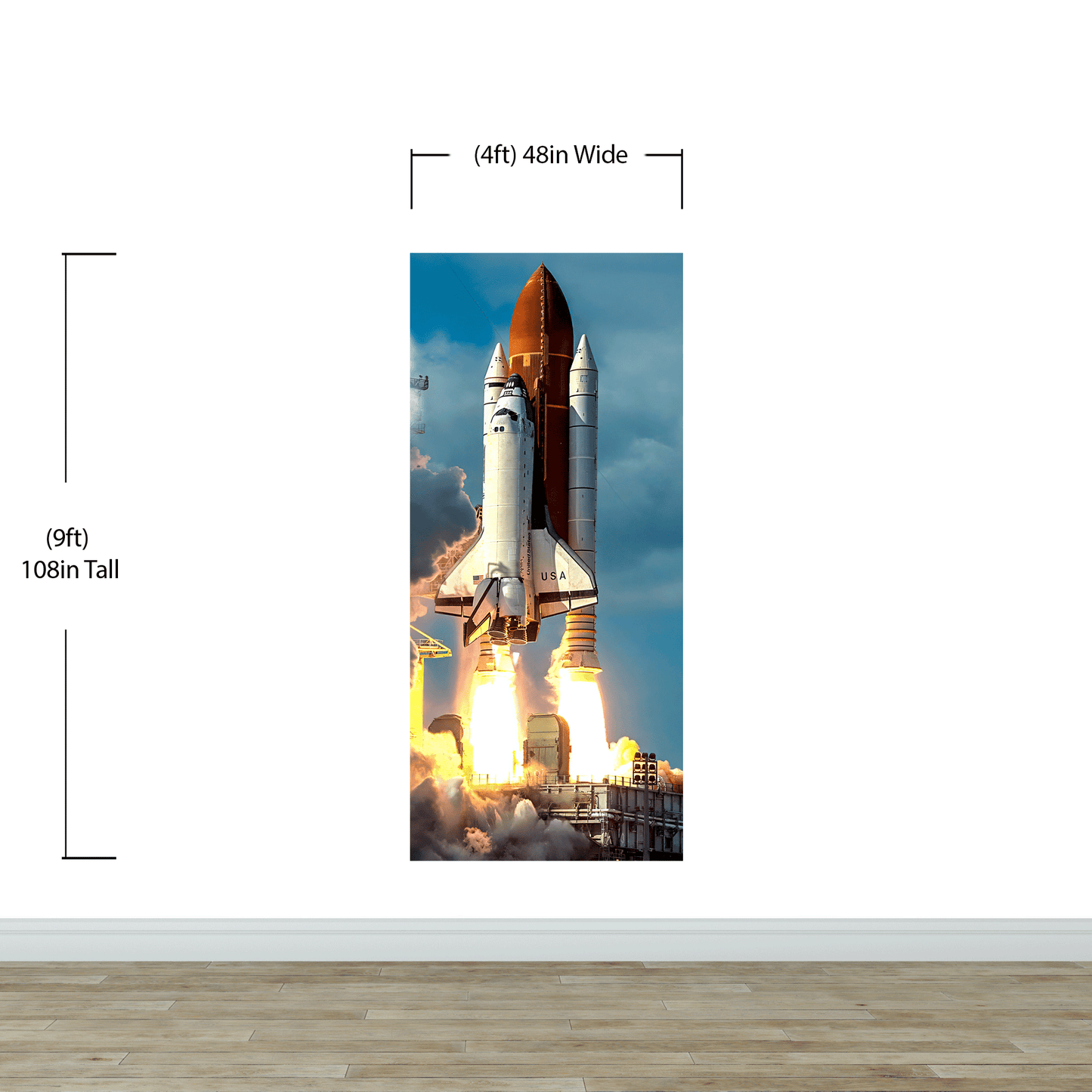 Space Shuttle Wall Mural Wallpaper. NASA Theme Wall Decor. #6470