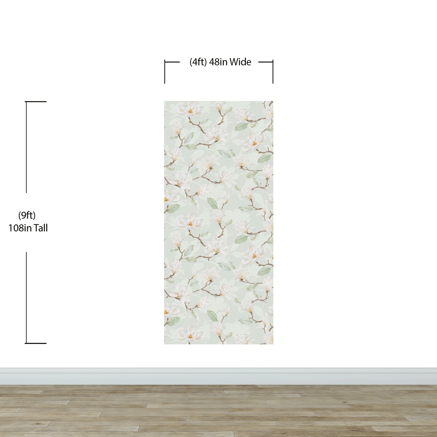 White Magnolia Wall Mural Peel and Stick Wallpaper. #6477