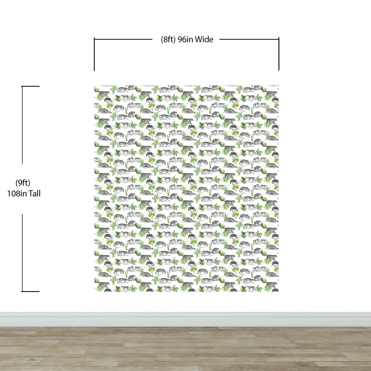Tiger and Leopard Wallpaper Pattern. Safari Animal Print Wall Mural. #6478