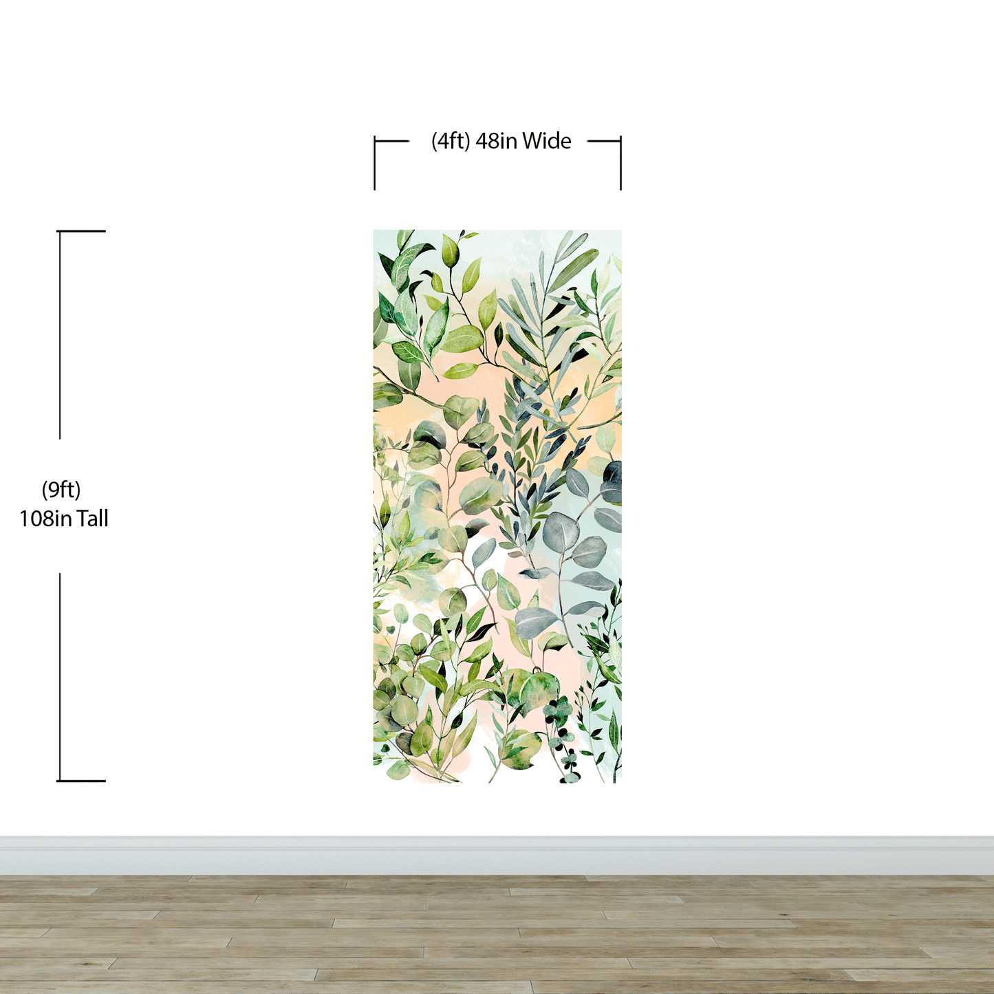 Eucalyptus Wallpaper in Pastel Color Watercolor. #6483