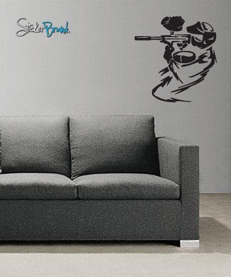 Vinyl Wall Decal Sticker Paintball Shooter #661