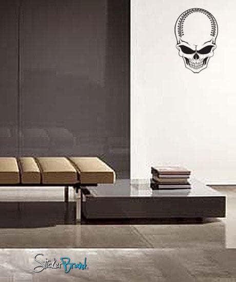 Vinyl Wall Decal Sticker Baseball Skull #675