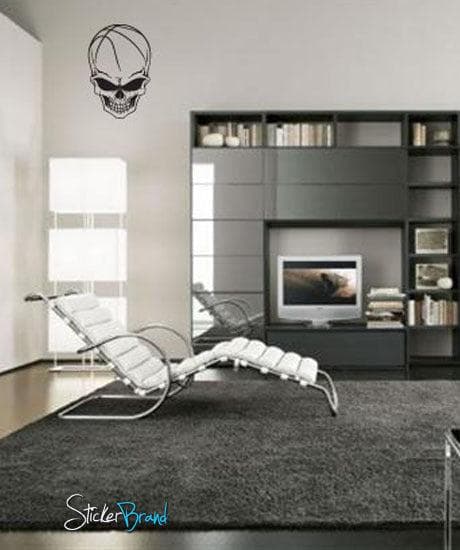 Vinyl Wall Decal Sticker Basketball Skull #676