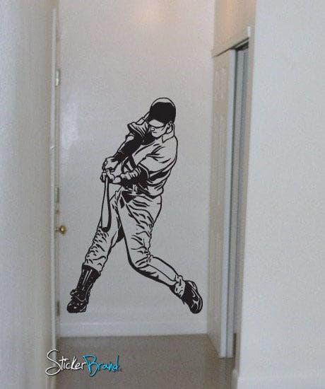 Baseball Player Swing Wall Decal. #678
