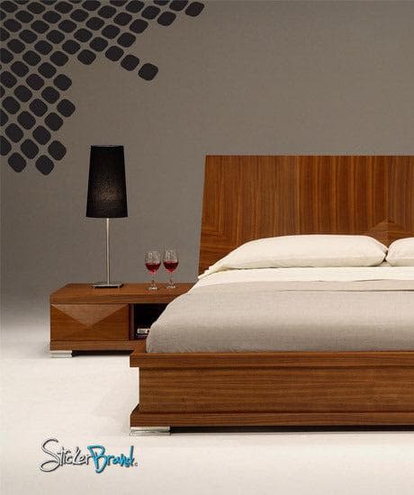 Modern Squares Corner Pattern Vinyl Wall Decal Sticker. #696