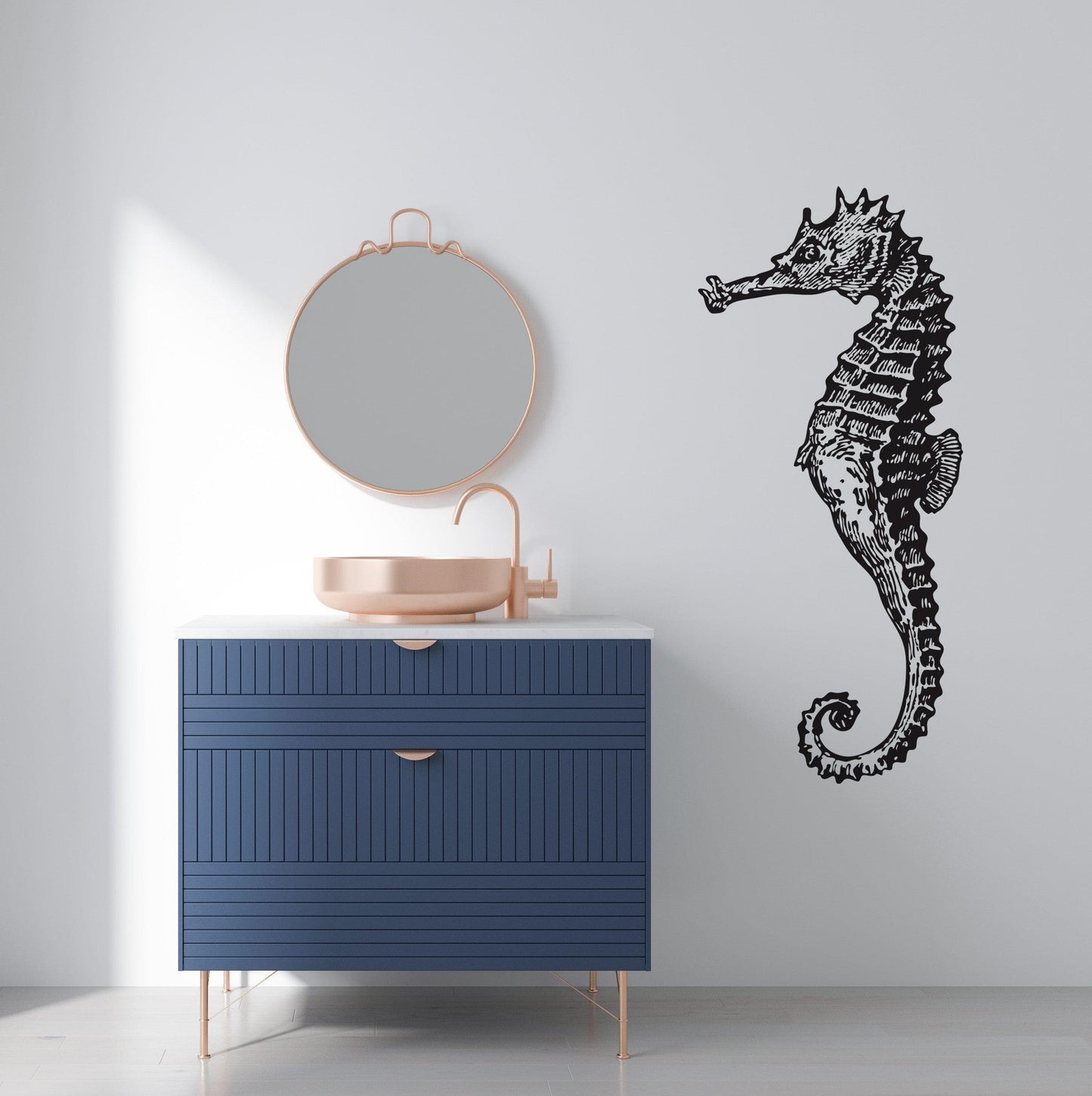 Seahorse Wall Decal Sticker. Nautical Theme, Beach Theme, Bathroom / Bedroom Decor, Home Decor. #702