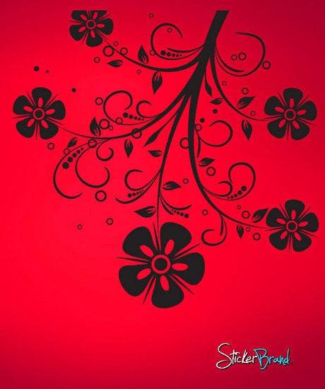 Vinyl Wall Decal Sticker Flower Swirl Pattern #715