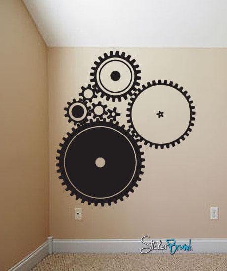 Vinyl Wall Decal Sticker Industrial Gear Pattern #718