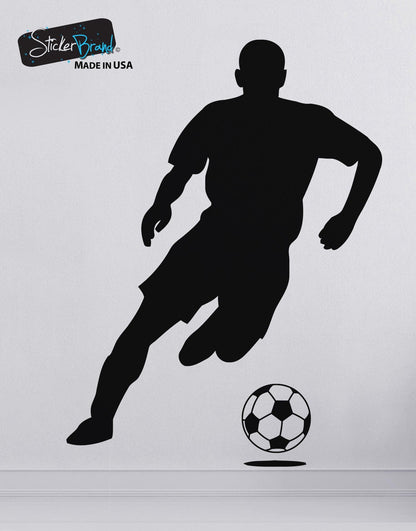 Soccer Player Wall Decal Sticker. Footballer Wall Decal. #770
