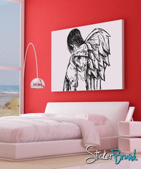 Vinyl Wall Decal Sticker Angels and Demons Drawing #773
