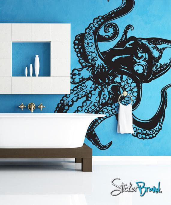 Giant Octopus with Tentacles Wall Decal. Sea Life Home Decor. #809