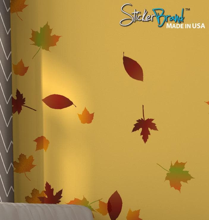 Wall Graphic Decal Autumn Leaves Falling #AC124
