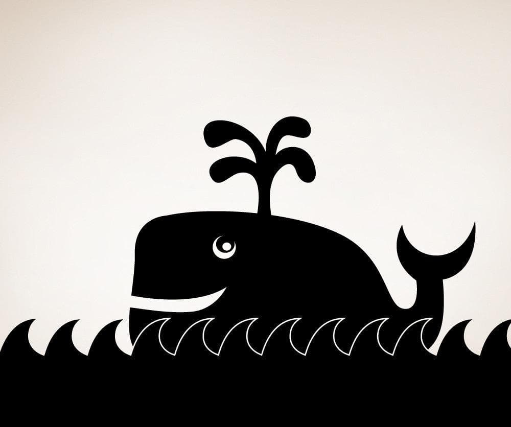 Vinyl Wall Decal Sticker Happy Whale #OS_MB292