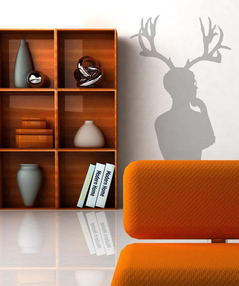 Vinyl Wall Decal Sticker Man with Antlers #OS_MB299