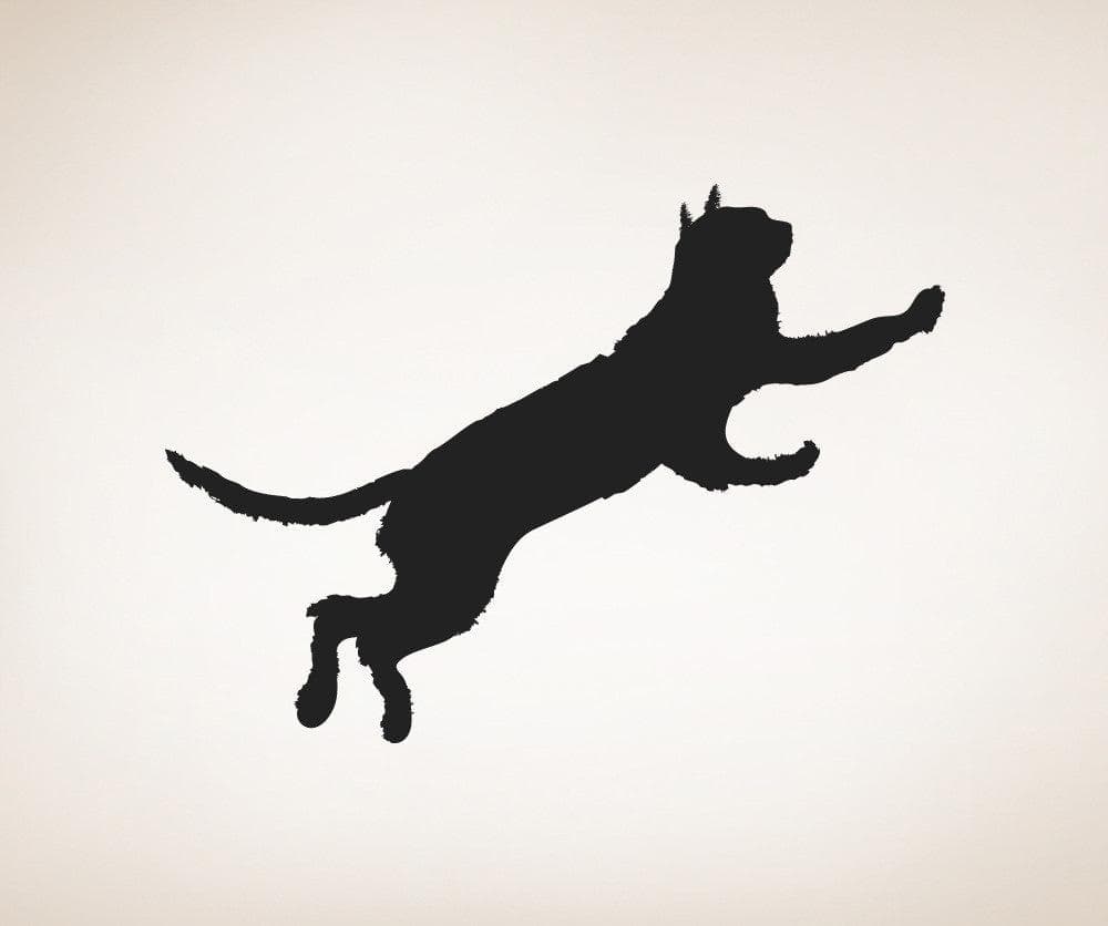 Vinyl Wall Decal Sticker Jumping Cat #OS_MB386