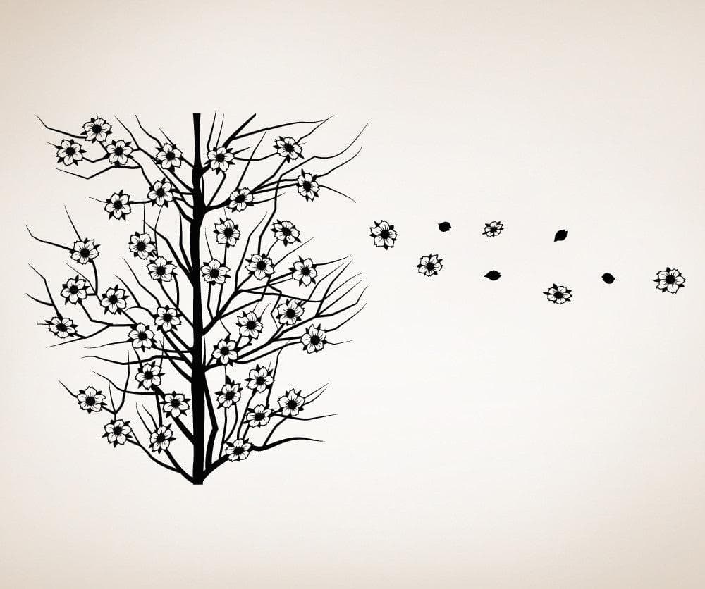 Vinyl Wall Decal Sticker Cherry Blossoms Tree #OS_MB119
