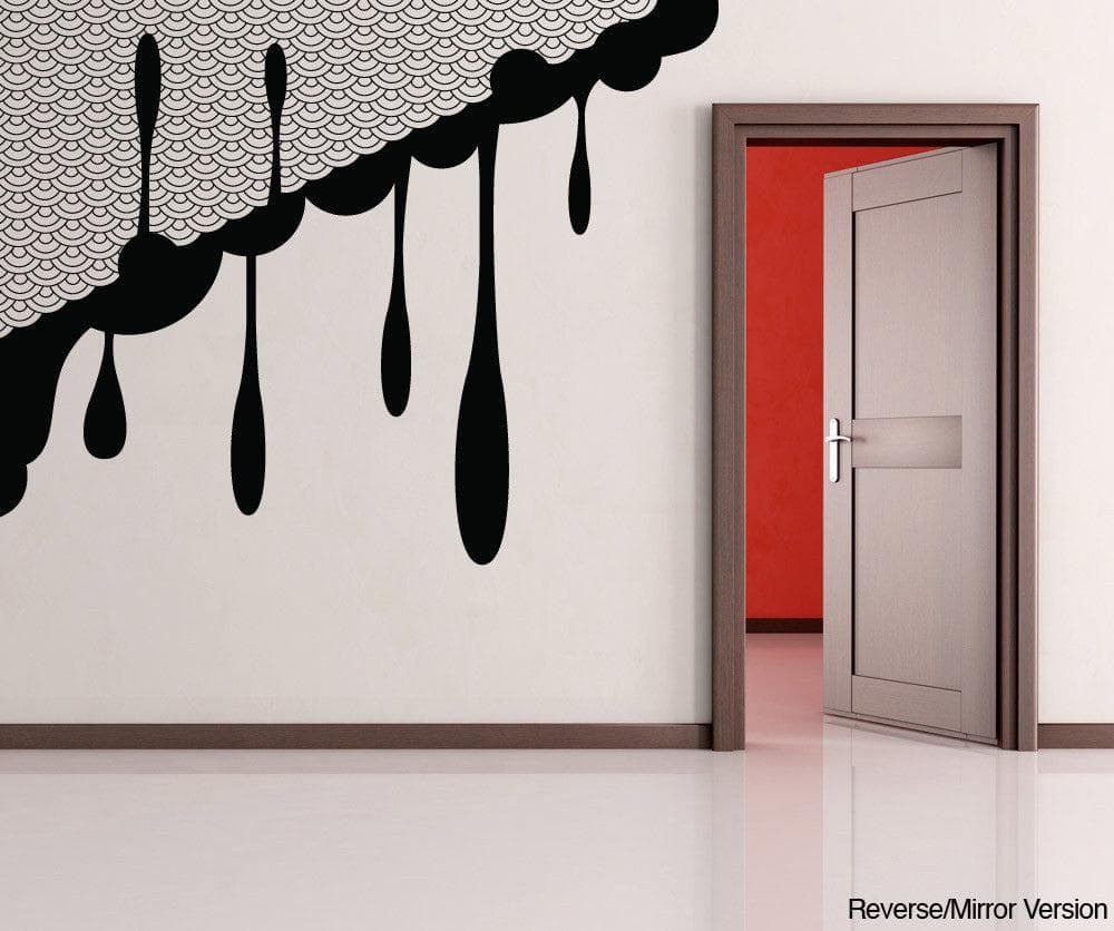 Vinyl Wall Decal Sticker Japanese Waves with Ink Drips #OS_MB276