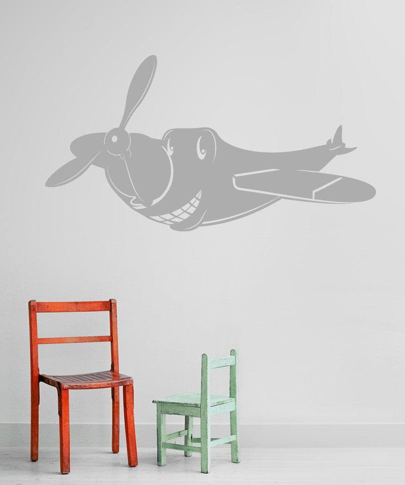 Vinyl Wall Decal Sticker Happy Plane #OS_MB313