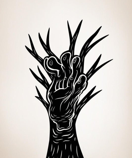 Vinyl Wall Decal Sticker Abstract Tree with Hand #OS_MB394