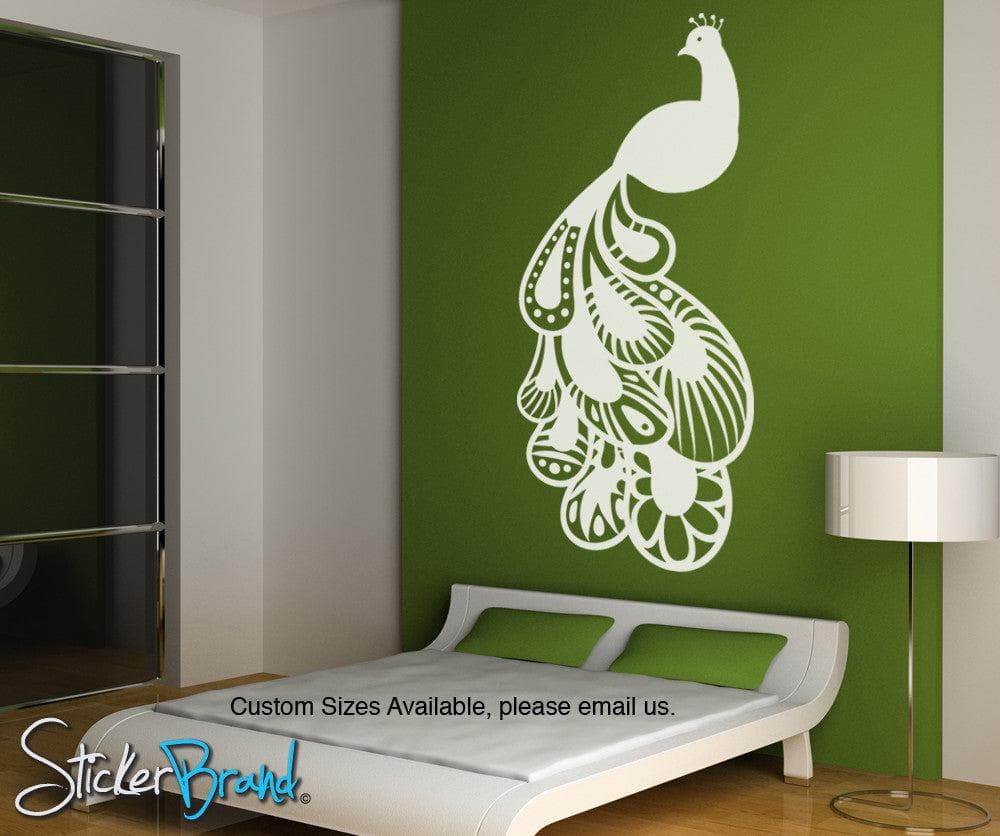 Vinyl Wall Decal Sticker Oriental style Peacock item OS_MB124